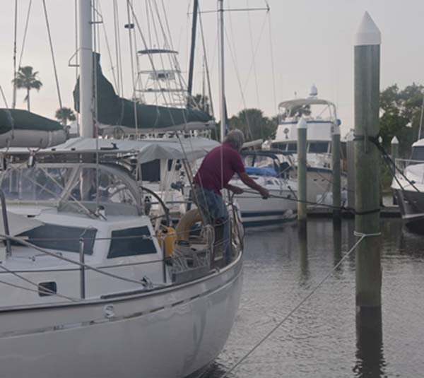 untying the lines
